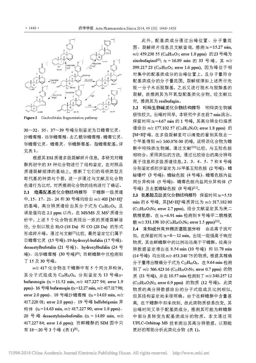 应用UPLC_ 0rbi trap质谱分析鲜蟾酥与干蟾酥化学成分差异3.jpg